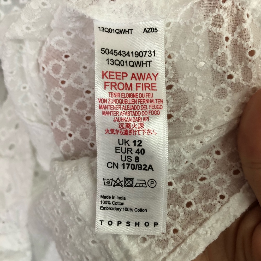 Topshop Eyelet Ruffle Blouse - Picture 4 of 8